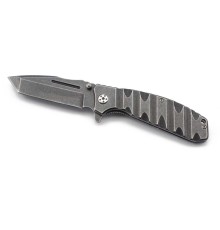 Нож складной Stinger, 114,3 мм, рукоять: нержавеющая сталь, (чёрный), с клипом, подарочная коробка