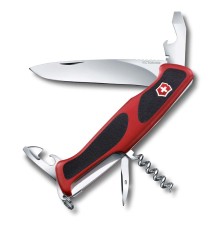 Нож перочинный VICTORINOX RangerGrip 68, 130 мм, 11 функций, с фиксатором лезвия, красный с чёрным