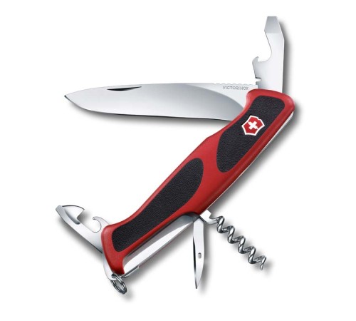 Нож перочинный VICTORINOX RangerGrip 68, 130 мм, 11 функций, с фиксатором лезвия, красный с чёрным