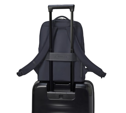 Рюкзак VICTORINOX Victoria Signature Compact Backpack, синий, нейлон/кожа, 30x16x38 см