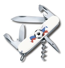 Нож перочинный VICTORINOX Spartan Российский футбол, 91 мм, 12 функций, белый