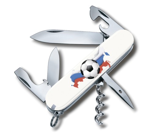 Нож перочинный VICTORINOX Spartan Российский футбол, 91 мм, 12 функций, белый