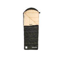 Ультралёгкий спальный мешок Naturehike CNK2350WS023 M320 хлопковый с капюшоном весна осень камуфляжный, молния слева
