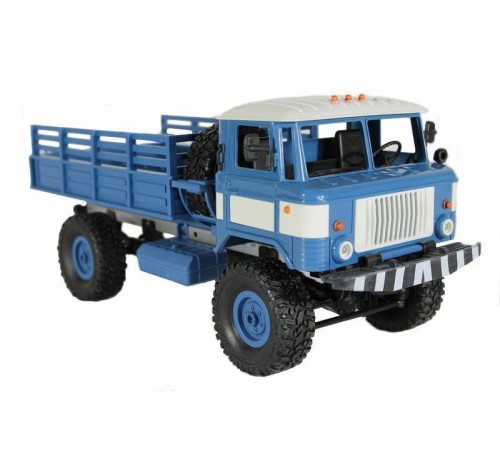 Радиоуправляемая машина MN MODEL ГАЗ-66 грузовая (синяя) 4WD 2.4G 1/16 RTR