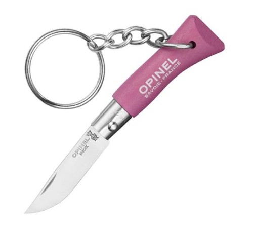 Нож-брелок Opinel №2, нержавеющая сталь, розовый, 001842