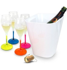 Ведро для охлаждения шампанского Pulltex Plastic Set c бокалами (4шт.)