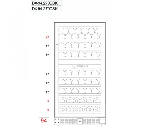 Винный шкаф компрессорный Dunavox DX-94.270SDSK