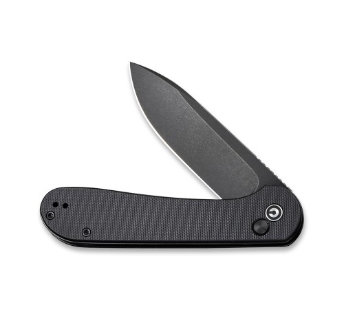 Складной нож CIVIVI Button Lock Elementum 14C28N Steel Black Stonewashed Handle G10 Black
