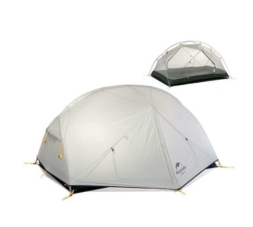 Палатка Naturehike Mongar NH17T007-M 20D  двухместная сверхлегкая , серая, 6927595708071