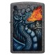 Зажигалка ZIPPO Fiery Dragon с покрытием Iron Stone, латунь/сталь, серая, матовая, 38x13x57 мм