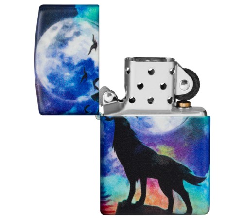 Зажигалка ZIPPO Wolf Design с покрытием 540 Matte, латунь/сталь, разноцветная, матовая, 38x13x57 мм