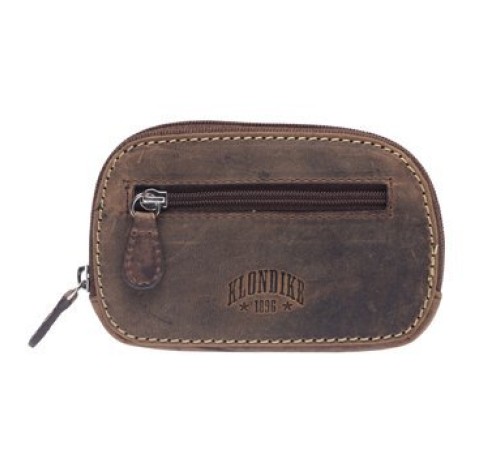 Ключница KLONDIKE Yukon, натуральная кожа в коричневом цвете, 11,5 х 2 х 7,5 см