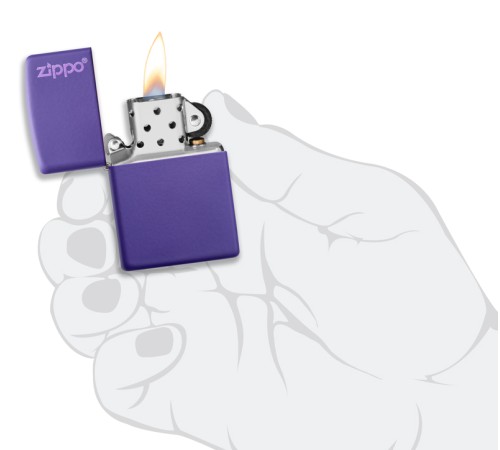 Зажигалка ZIPPO Classic с покрытием Purple Matte, латунь/сталь, фиолетовая, матовая, 38x13x57 мм