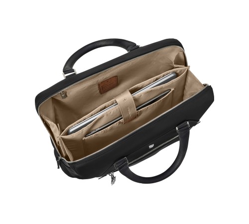 Портфель VICTORINOX Victoria Signature Briefcase, черный, нейлон/кожа, 42x13x30 см, 13 л