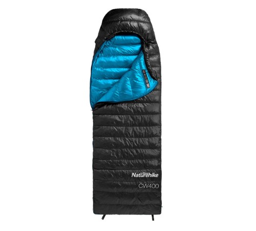 Мешок спальный Naturehike CW400 NH18C400-D с гусинным пухом, размер М, черный, 6927595761663