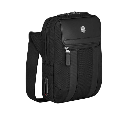 Сумка через плечо VICTORINOX Architecture Urban2 Crossbody Bag, черный, полиэстер/кожа, 22x9x28 см, 6 л