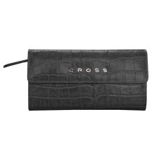 Кошелёк Cross Bebe Coco, кожа наппа фактурная, цвет чёрный/розовый, 19,5 х 10,5 х 3 см