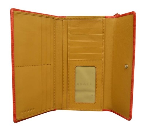 Кошелёк Cross Bebe Coco, кожа наппа фактурная, цвет красный/бежевый, 19,5 х 10,5 х 3 см