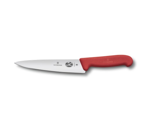 Нож разделочный VICTORINOX Fibrox с лезвием 19 см, красный