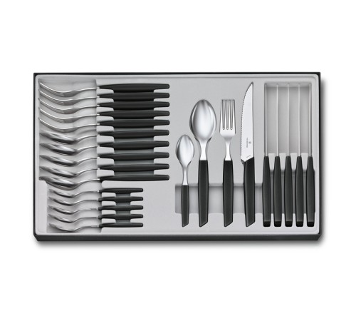 Набор из 24 столовых принадлежностей VICTORINOX Swiss Modern: 6 ножей для стейка, 6 вилок, 12 ложек