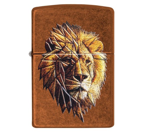 Зажигалка ZIPPO Polygonal Lion с покрытием Toffee™, латунь/сталь, медная, матовая, 36x12x56 мм