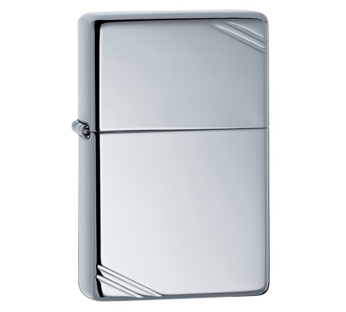 Зажигалка ZIPPO Vintage™с покрытием High Polish Chrome, латунь/сталь, серебристая, 38x13x57 мм
