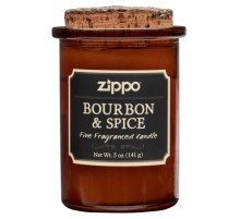 Ароматизированная свеча ZIPPO Bourbon & Spice, воск/хлопок/кора древесины/стекло, 70x100 мм