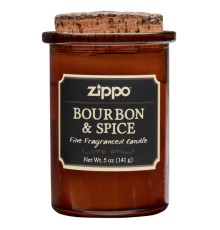 Ароматизированная свеча ZIPPO Bourbon & Spice, воск/хлопок/кора древесины/стекло, 70x100 мм