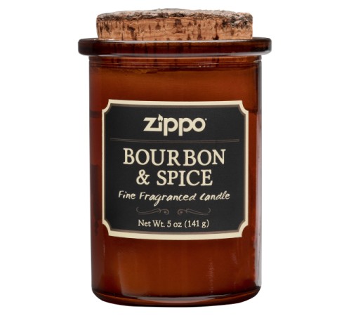 Ароматизированная свеча ZIPPO Bourbon & Spice, воск/хлопок/кора древесины/стекло, 70x100 мм