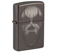 Зажигалка ZIPPO Screaming Monster с покрытием Black Ice®, латунь/сталь, черная, 38x13x57 мм