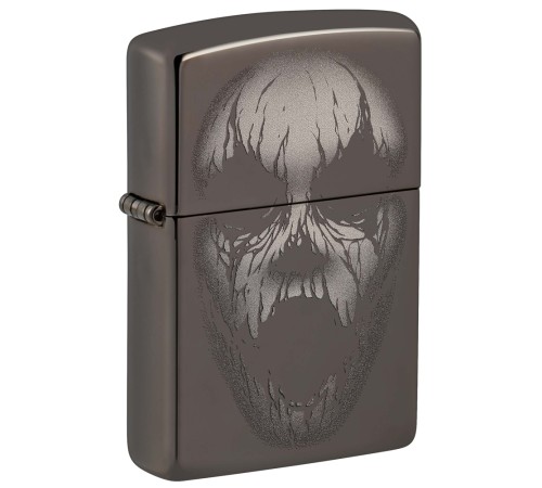 Зажигалка ZIPPO Screaming Monster с покрытием Black Ice®, латунь/сталь, черная, 38x13x57 мм