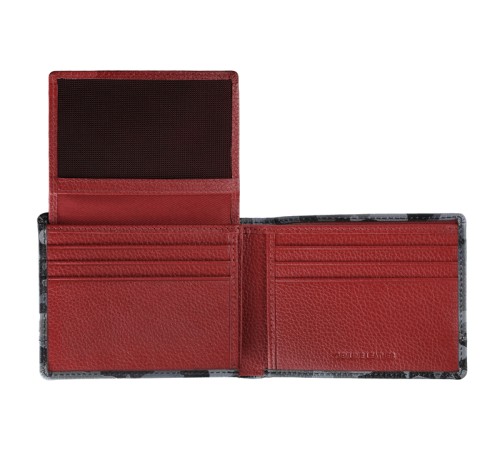 Портмоне ZIPPO, серо-чёрный камуфляж, натуральная кожа, 11,2×2×8,2 см