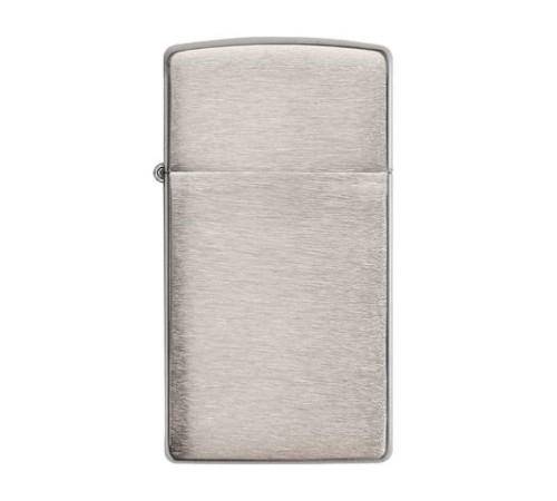 Зажигалка ZIPPO Slim® с покрытием Brushed Chrome, латунь/сталь, серебристая, матовая, 29x10x60 мм