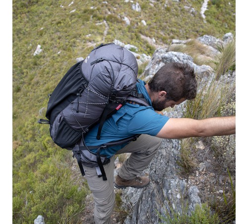 Рюкзак Naturehike Rock Series NH19BP095 60L+5L с рамой, dyneema,  черный, 6927595761649