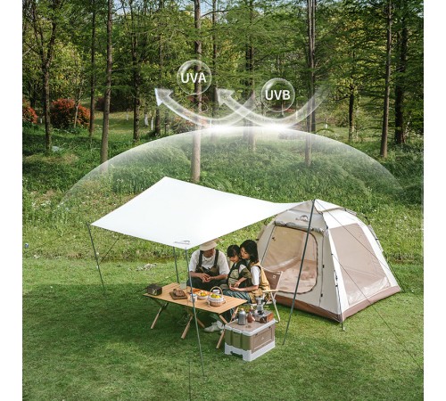 Палатка 3-местная c навесом Naturehike Ango Picnic Automatic Tent CNK2450WS021, бежевая, 6976507662536