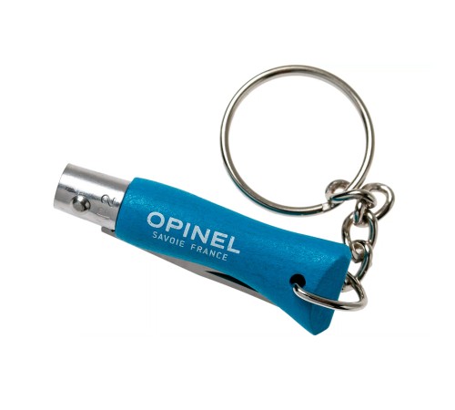 Нож-брелок Opinel №2, нержавеющая сталь, голубой, 001428B