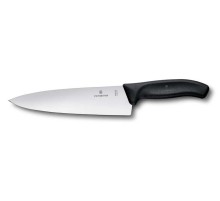 Нож разделочный VICTORINOX SwissClassic, широкое лезвие 20 см, чёрный, в картонном блистере