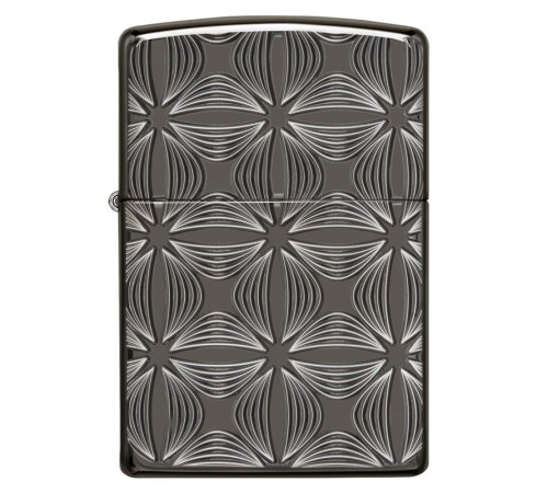 Зажигалка ZIPPO Armor® с покрытием Black Ice®, латунь/сталь, чёрная, глянцевая, 37х13x58 мм