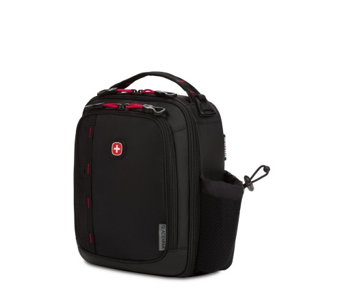 Термосумка для ланча SWISSGEAR, прорезиненный полиэстер 600D, черный/красный, 23х8х27 см, 5 л