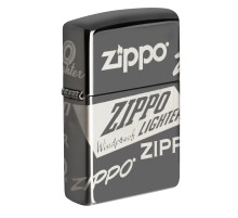 Зажигалка ZIPPO Classic с покрытием Black Ice®, латунь/сталь, чёрная, глянцевая, 38x13x57 мм