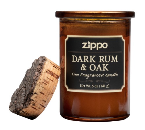 Ароматизированная свеча ZIPPO Dark Rum & Oak, воск/хлопок/кора древесины/стекло, 70x100 мм