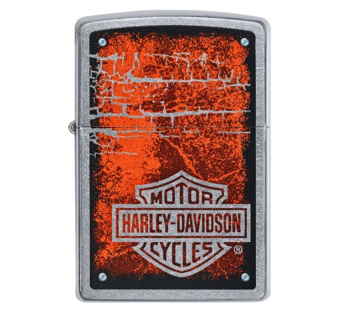 Зажигалка ZIPPO Harley-Davidson® с покрытием Street Chrome™, латунь/сталь, серебристая, 38x13x57 мм
