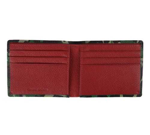 Портмоне ZIPPO, зелёно-чёрный камуфляж, натуральная кожа, 10,8×1,8×8,6 см