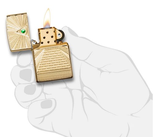 Зажигалка ZIPPO Armor™ с покрытием High Polish Brass, латунь/сталь, золотистая, 38x13x57 мм