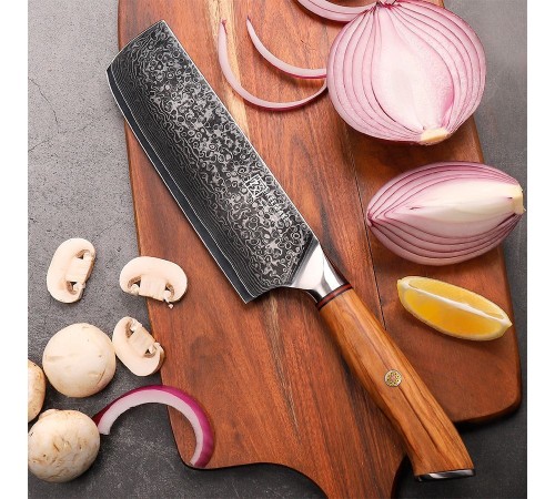Нож из дамасской стали для хлеба Keemake 8 Inch Bread Knife, черный