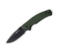 Складной нож SENCUT Slashkin D2 Steel Black Handle Green Canvas Micarta