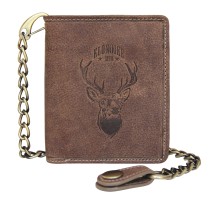 Бумажник KLONDIKE «Wayne Deer», натуральная кожа в светло-коричневом цвете, 10,5 х 12,5 х 2,5 см