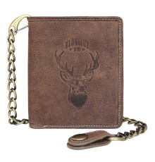 Бумажник KLONDIKE «Wayne Deer», натуральная кожа в светло-коричневом цвете, 10,5 х 12,5 х 2,5 см