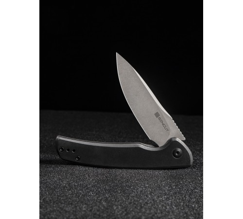 Складной нож SENCUT Tynan 10Cr15CoMoV Steel Gray Stonewashed Handle Stainless Black