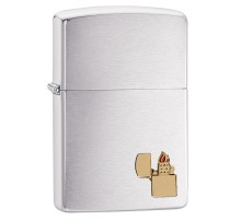 Зажигалка ZIPPO Classic с покрытием Brushed Chrome, латунь/сталь, серебристая, матовая, 38x13x57 мм